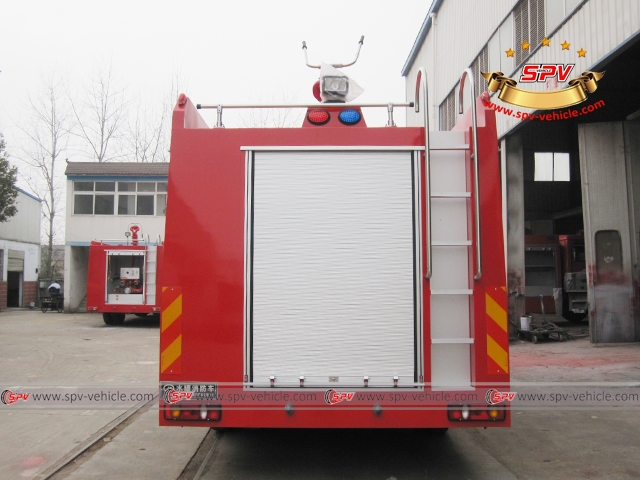 Back view of Foam and Water Fire Truck - Dongfeng